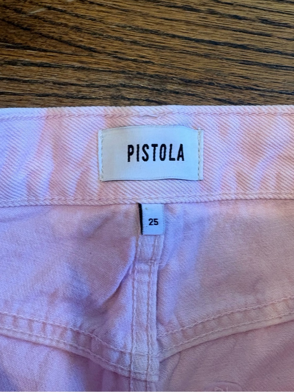 Pistola Lexi Mid Rise Bowed Straight Jeans in Blush, Size 25 - Picture 4 of 6